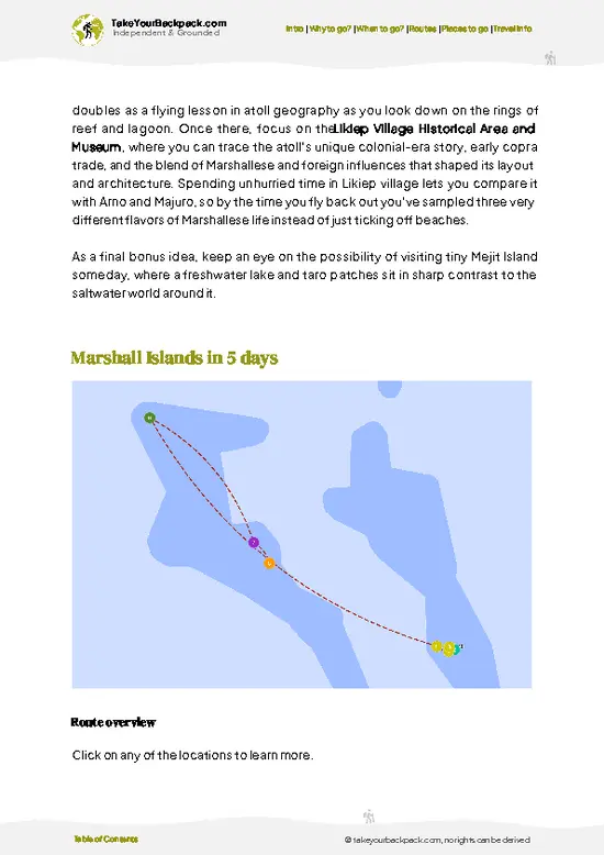 example page 4 from our offline Travel Guide for Marshall Islands